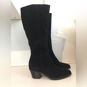 La Canadienne zipper suede leather Heeled Knee high Boots